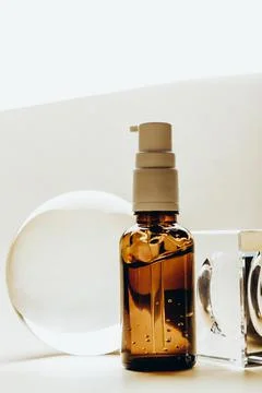 Clean transparent glass container Stock Photos