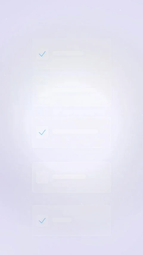 Clean UI Design: Transparent Checklist App Interface Mockup on Light Backgrou Stock Footage 347073586
