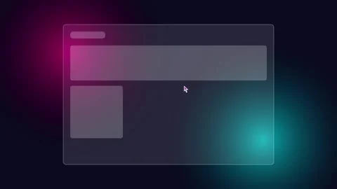 Clean UI mockup with mouse cursor moving on dark neon background Stock Footage 346539979