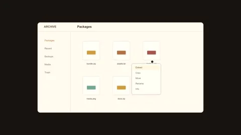 Clean UI screen recording of software package management Stock Footage 346926527