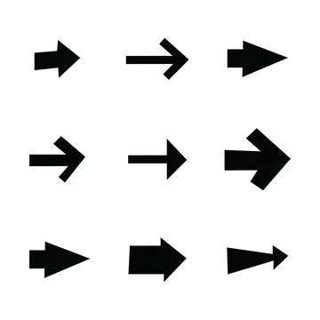 Clean UI UX Navigation Pointer Arrows Set Stock Illustration