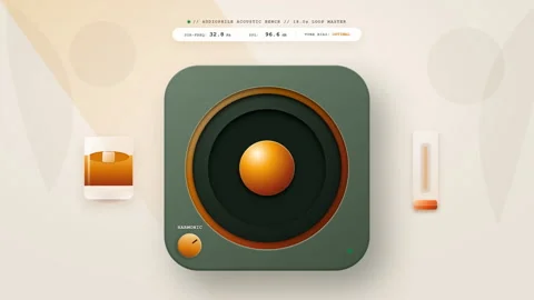 Clean User Interface of Audio Software Visualizing Speaker Resonance and Su.. Stock Footage 348195636