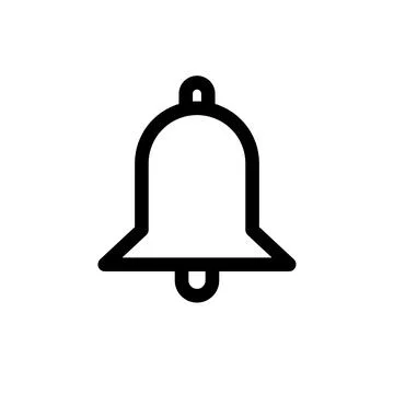 Clean vector bell symbol for UI design, notifications, and digital interfaces Stock Illustration