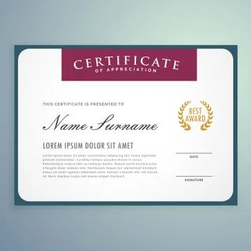 Clean vector certificate template design Stock Illustration
