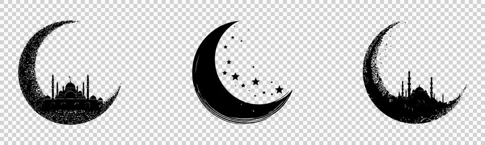 Clean vector crescent moons. Stock Illustration