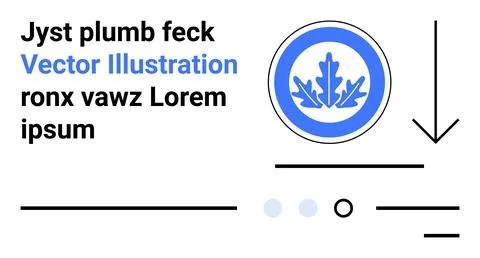 Clean Vector Design with Blue Leaf Emblem and Minimalist Elements イラスト素材