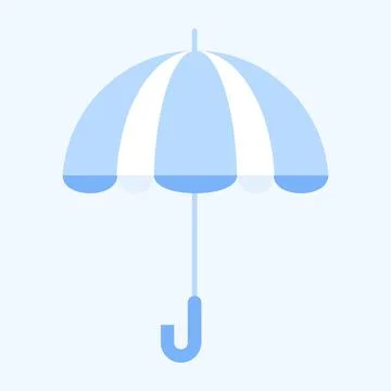 Clean Vector Illustration of an Open Umbrella for Rain Protection Stock Illustration