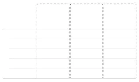Clean vector table template with three columns and six rows Stock Illustration