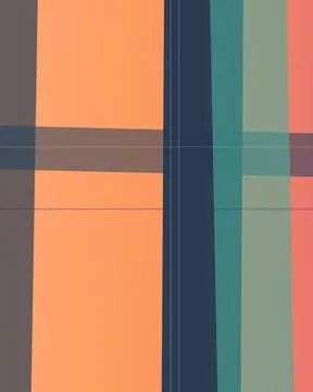 Clean vertical and horizontal bands in warm orange, deep navy, teal, gray, .. Stockillustratie