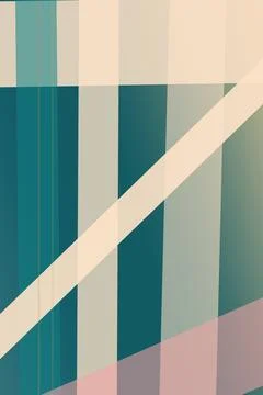 Clean vertical blocks and a sweeping diagonal band combine teal, cream, sag.. Stock Illustration