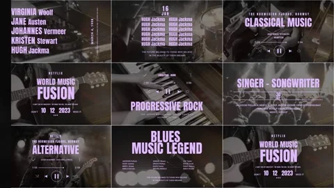 Clean Violet Titles 库存 After Effects