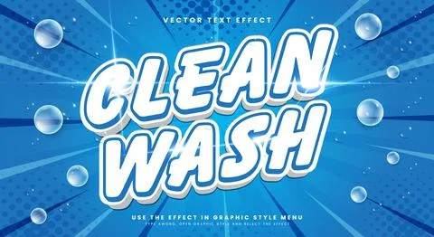 Clean Wash 3d editable text effect 스톡 일러스트