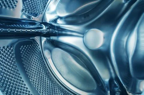 Clean washing machine inside, drum closeup empty Stock Photos