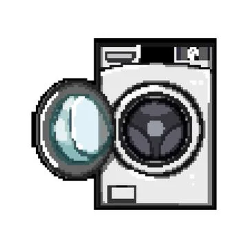 Clean washing machine pixel art vector illustration Illustrazione stock