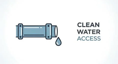 Clean water access pipe dripping symbol public health utility infrastructur.. Stock Illustration