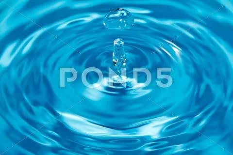 Clean water and water bubbles in blue Stock Illustration