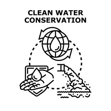 Clean water conservation and protecting global resources Stock Illustration