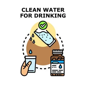 Clean water for drinking, filtering and purification process Stock Illustration