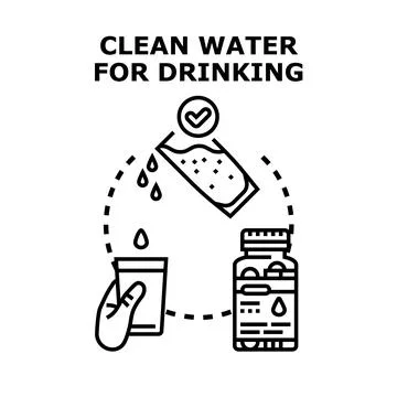 Clean water for drinking, filtering and purification process Stock Illustration