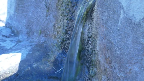 Clean water mini waterfall Stock Footage