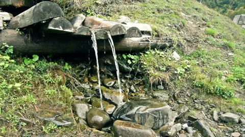 Clean Water Mountain Spring Stock Footage 56265375