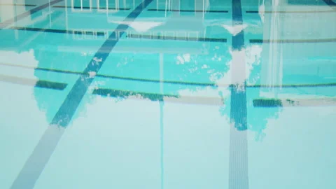 Clean Water In Olympic Public Pool 4K 48FPS SLO-MO Stock Footage 203788613