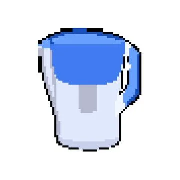 Clean water pitcher pixel art vector illustration Stock Illustration