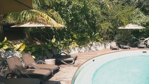 Clean water in the pool Stock Footage 77411471