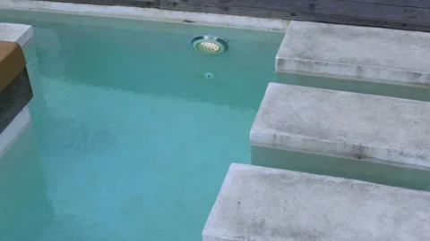 Clean water in the pool Stock Footage 265987873