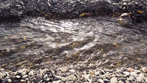 Clean water slow mo flows stream Stock Footage 82529556