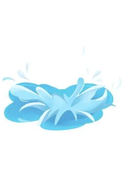 Clean Water Splash Puddle Vector Illustration Illustrazione stock