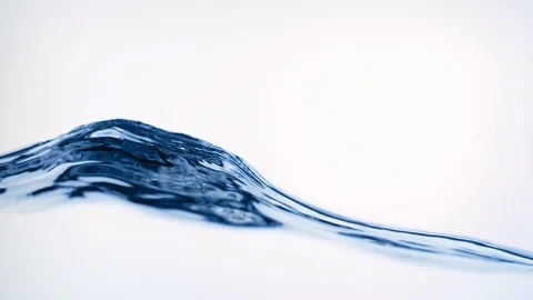 Clean water surface and splash. Liquid splashing on white background Stock Footage 89940242