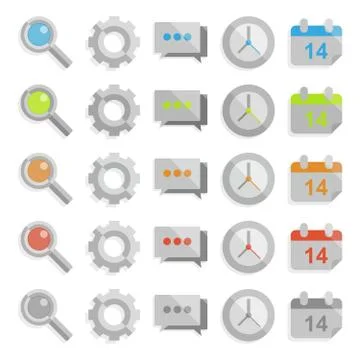 Clean web icon set Stock Illustration