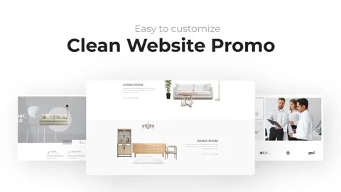 Clean Website Promo After Effects stock