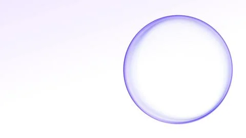Clean white AI sphere with a subtle purple rim and large bright copy space,.. Stock Illustration