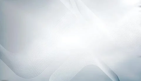 Clean white and grey abstract background featuring smooth flowing waves and Stock Illustration