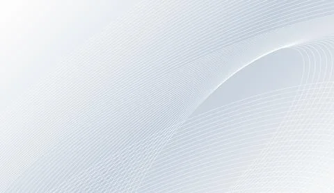 Clean white background with soft abstract wavy lines and gentle light gray Stock Illustration