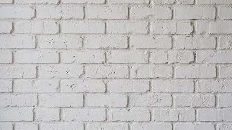 Clean White Brick Wall Texture Background. Stock Photos