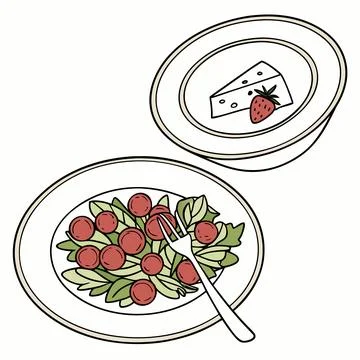 Clean White Ceramic Dinner Plate Top View Vector Illustration Stock Illustration