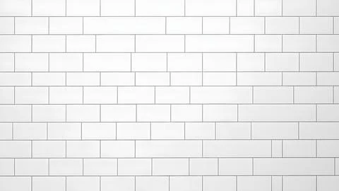 Clean white ceramic subway tile wall texture with horizontal rectangular bl.. Fotos de archivo