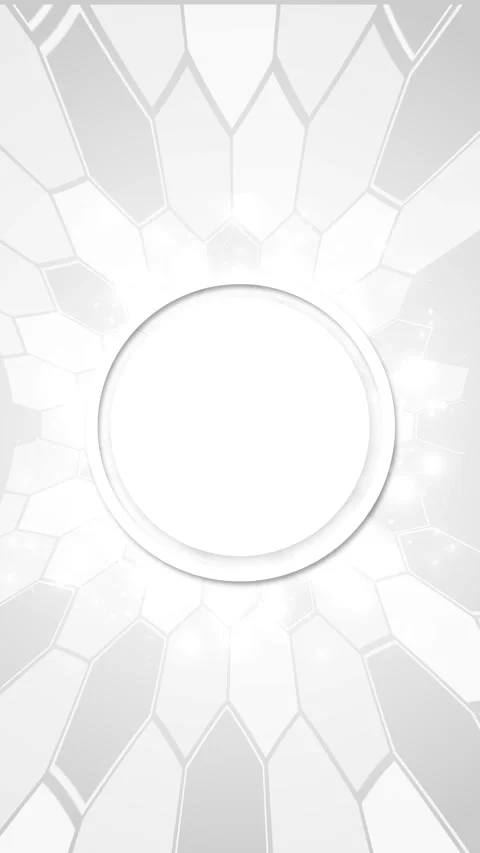 Clean white circular hexagon bright frame shadows, abstract science pattern, ele Stock Footage 340456827