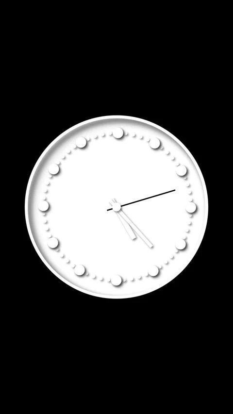 Clean white clock graphic with flowing time lapse animation vertical video... Stock Footage 315203365