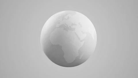 Clean white earth globe rough detailed texture world map design Stock Footage 229166424