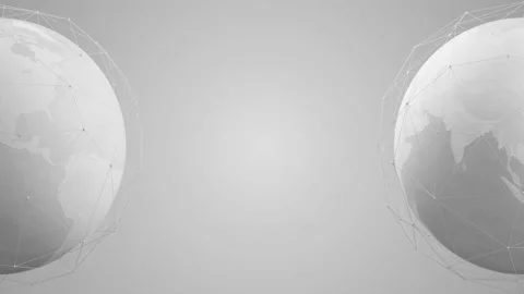 Clean white earth globe with wireframe global network connection Video stock 229166583