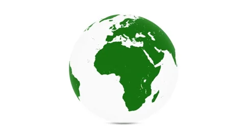 Clean white green earth globe looping rotation on white background Stock Footage 340587811