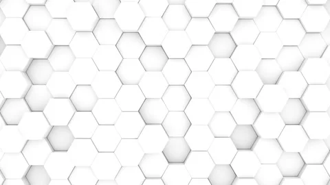 Clean White Hexagonal Pattern Loop – Seamless Tech Background Animation Stock Footage 305908085