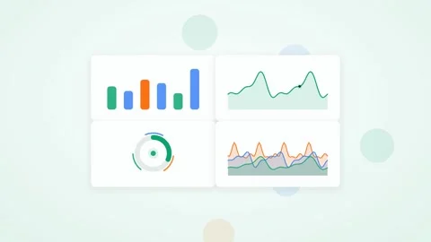 Clean white infographic charts with dashboard board clean Stock Footage 339322207