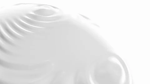 Clean white liquid on sphere with ripples. Looping modern background Stock Footage 110732089