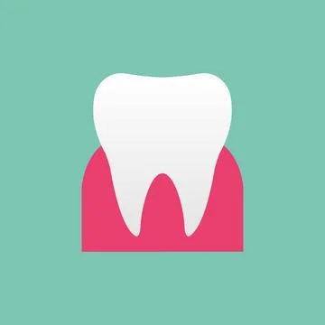 Clean white molar with healthy teeth. Stock Illustration
