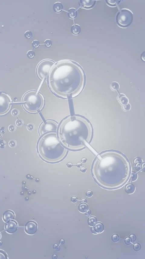 Clean White Molecule Network Animation Biotechnology Skincare Background Vidéo 332509948